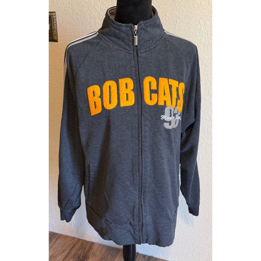 MV Sport Montana State Bobcats Track Jacket Gray Full Zip Sweatshirt Womens L